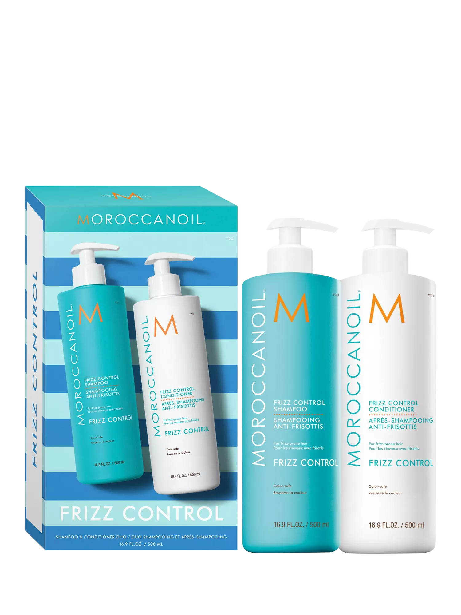 Moroccanoil frizz control shampoo conditioner duo gift set 500ml, UK version
