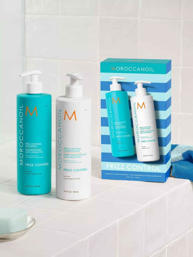 Moroccanoil frizz control shampoo conditioner duo gift set 500ml, UK version