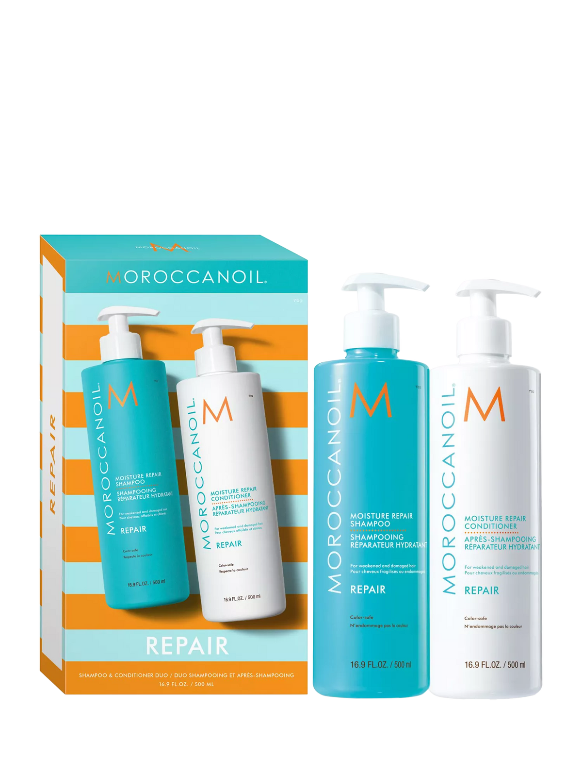 Moroccanoil moisture repair shampoo and conditioner duo 500ml, UK version