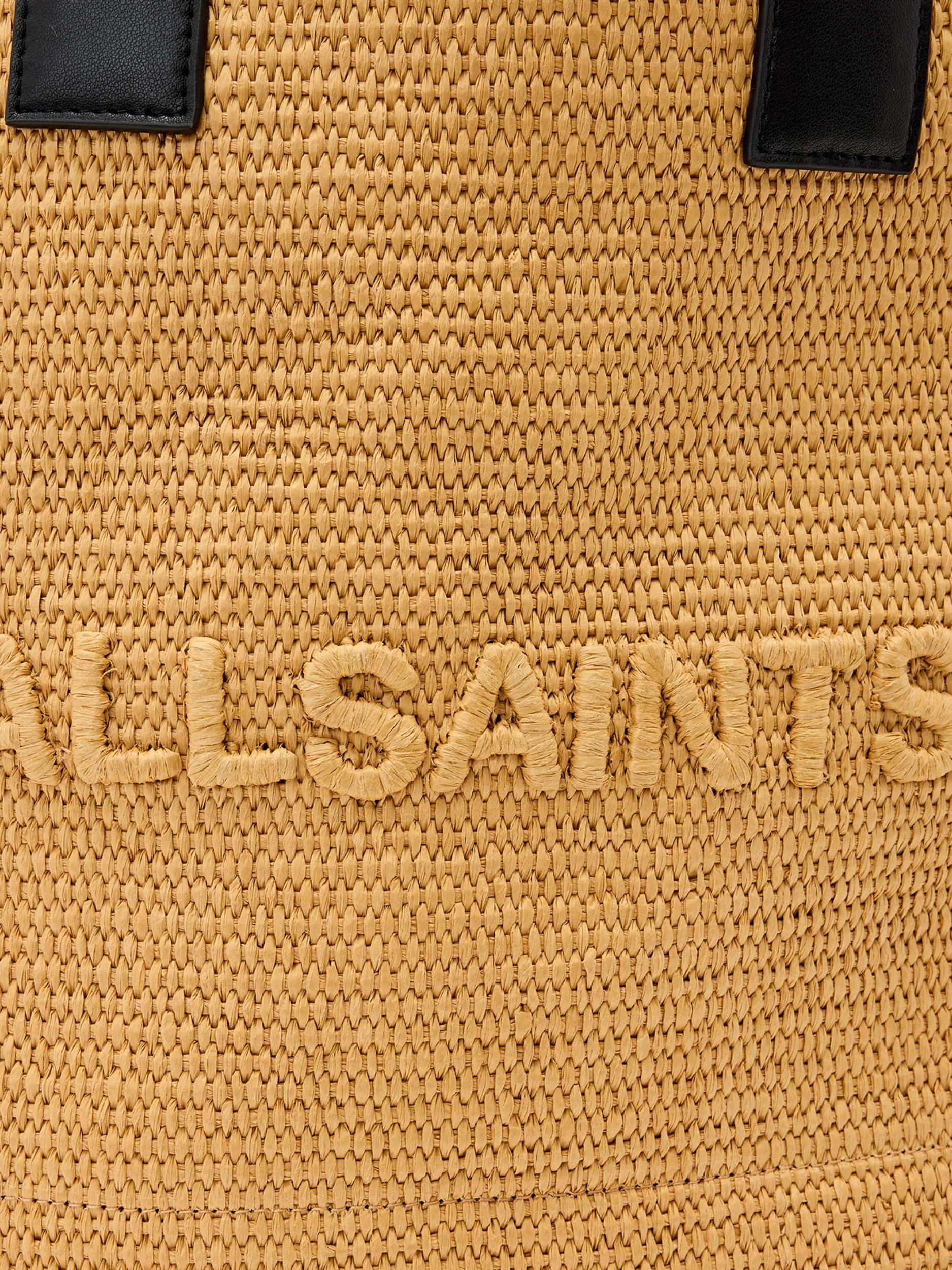 AllSaints Lutece raffia tote, biscuit brown, imported from the UK