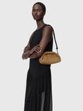 AllSaints Rosalie raffia shoulder bag biscuit brown (British brand)