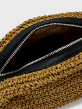 AllSaints Rosalie raffia shoulder bag biscuit brown (British brand)
