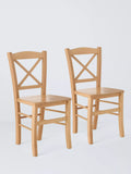 John Lewis Clayton Dining Chair Pair Natural Lacquered Beech Wood