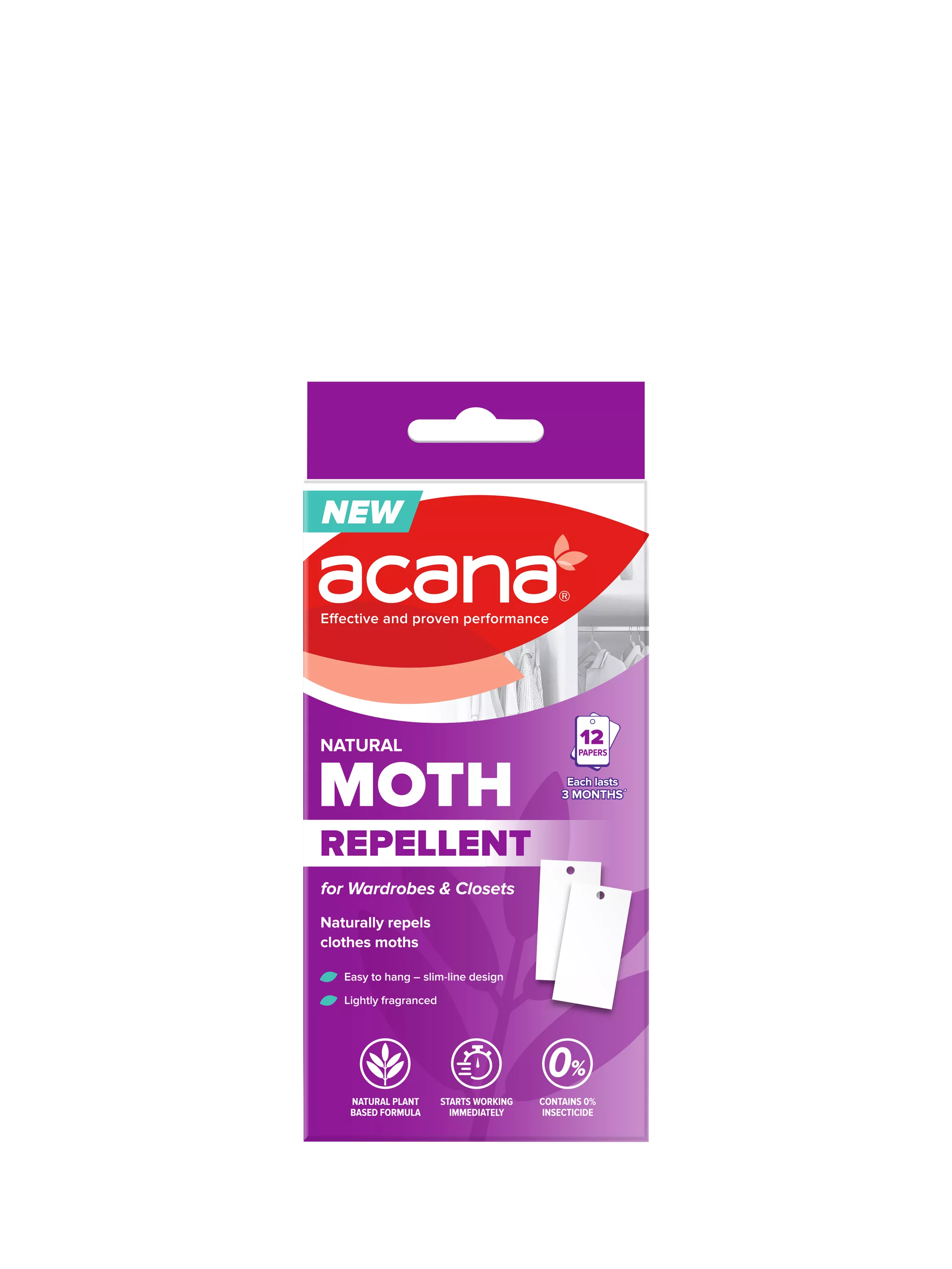Acana Moth Repellent Papers 12 pack (British brand)