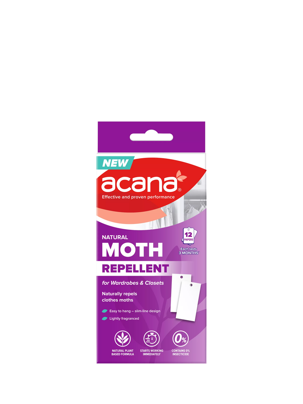 Acana Moth Repellent Papers 12 pack (British brand)