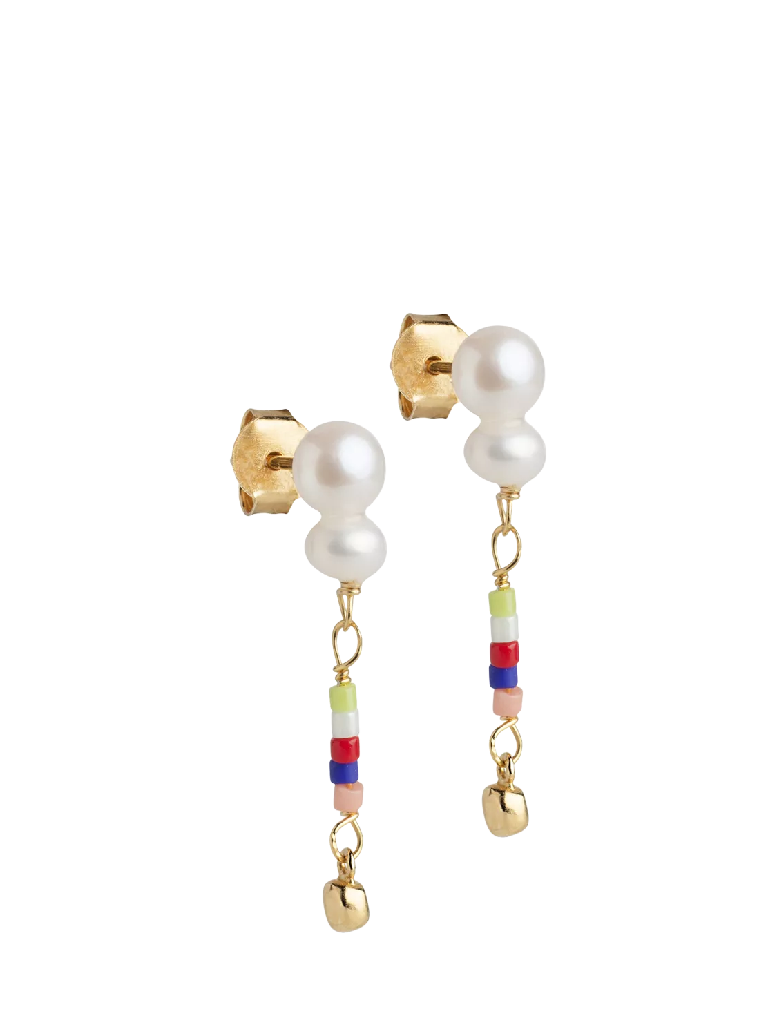 ENAMEL Copenhagen pearl drop earrings with freshwater pearls, UK version