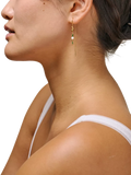 ENAMEL Copenhagen Nara Miyuki chain drop pearl earrings yellow gold (British brand)