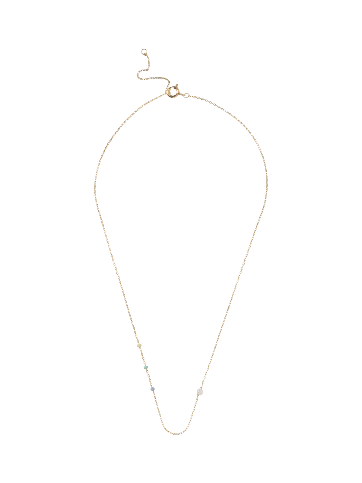 ENAMEL Copenhagen Lola bead and pearl chain necklace yellow gold (British brand)