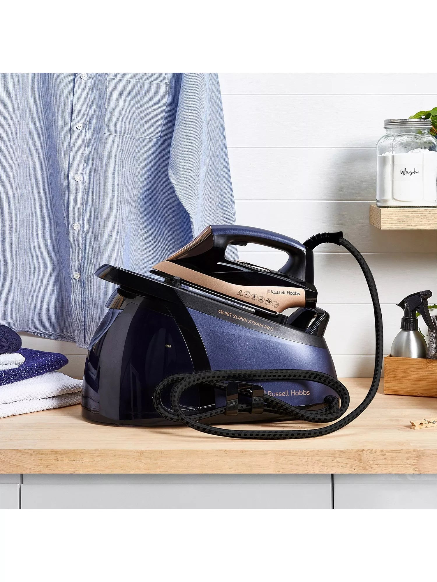Russell Hobbs steam generator iron Quiet Super Steam Pro midnight blue, UK version
