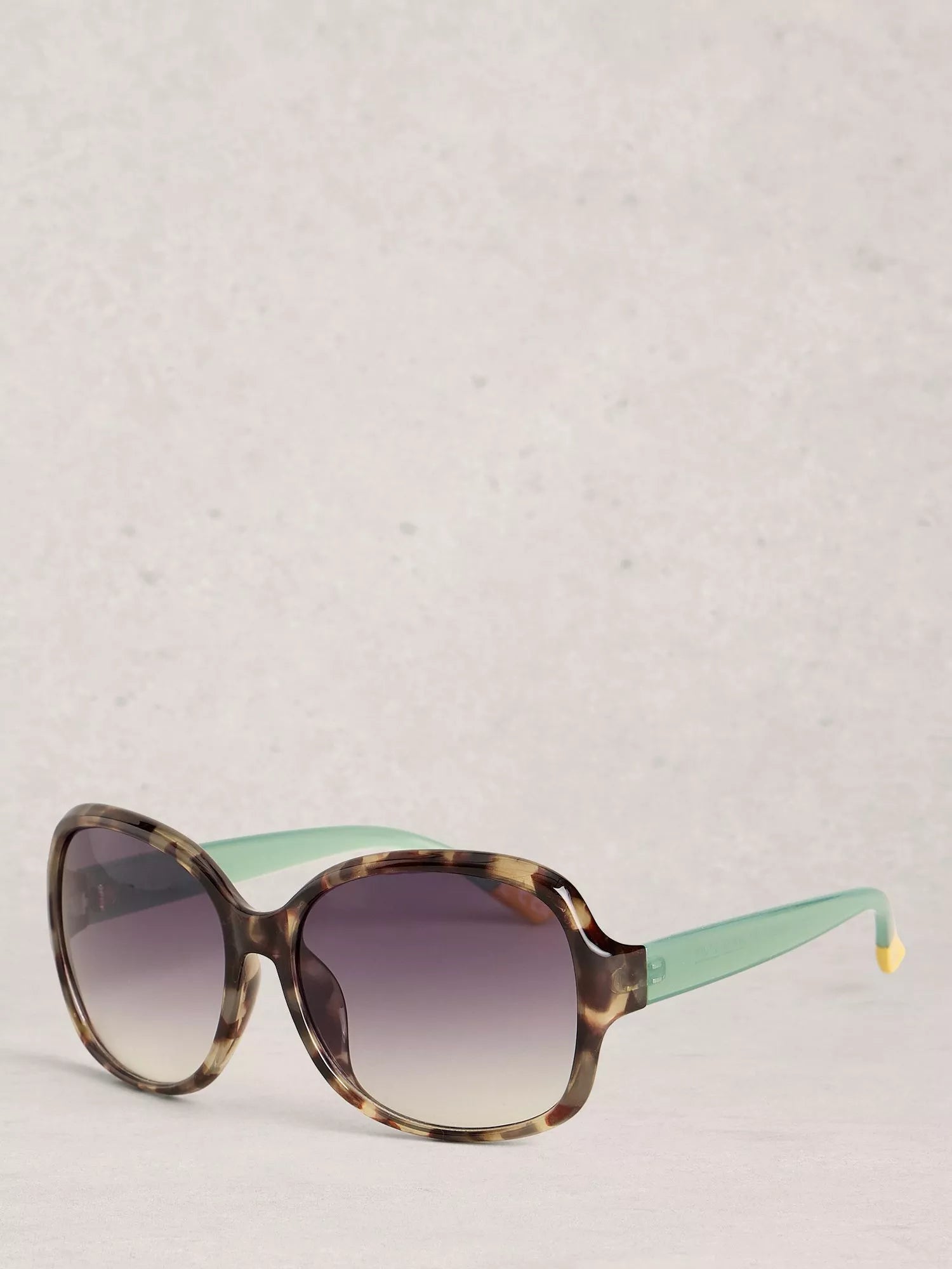 White Stuff curved frame sunglasses Havana Purple Gradient, UK version