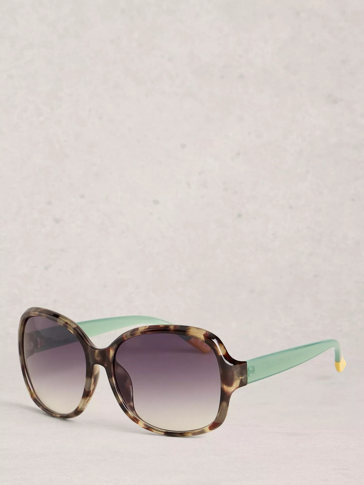 White Stuff curved frame sunglasses Havana Purple Gradient, UK version