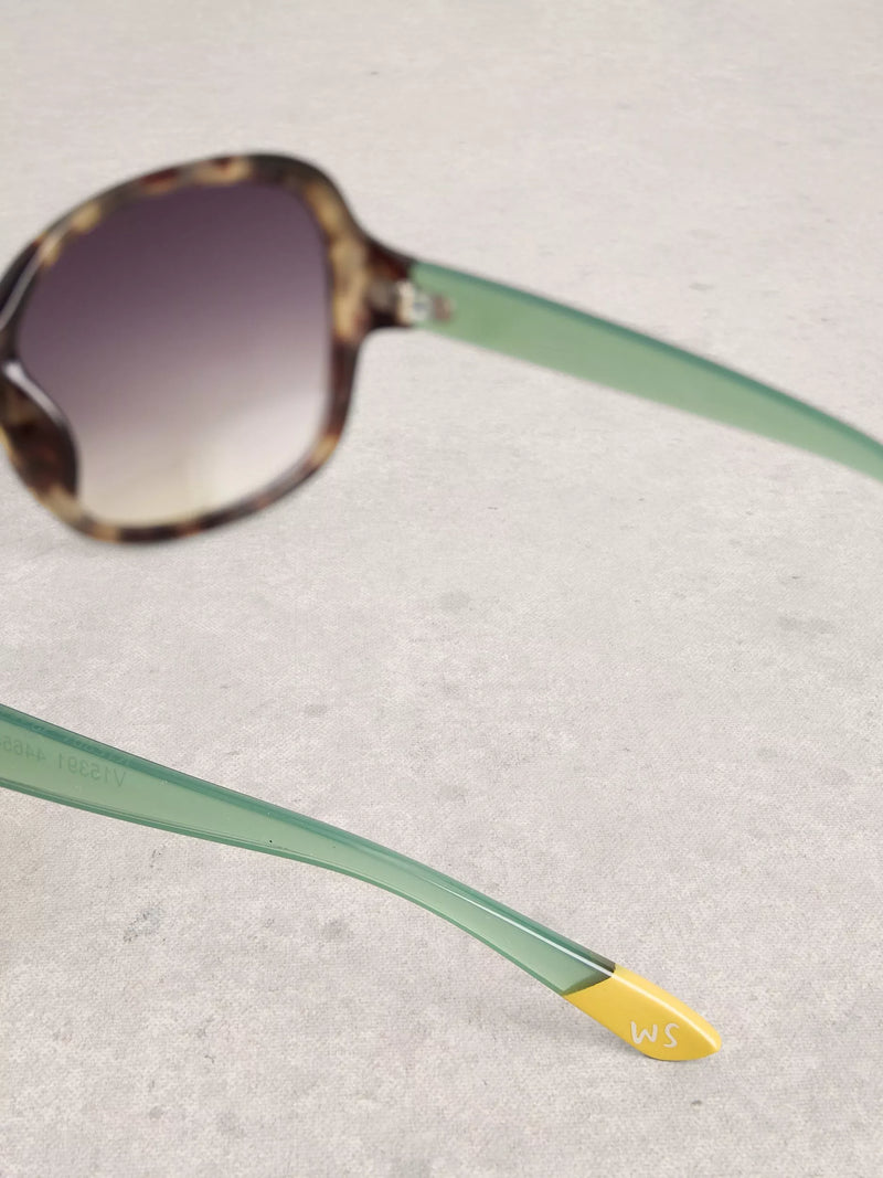 White Stuff curved frame sunglasses Havana Purple Gradient, UK version