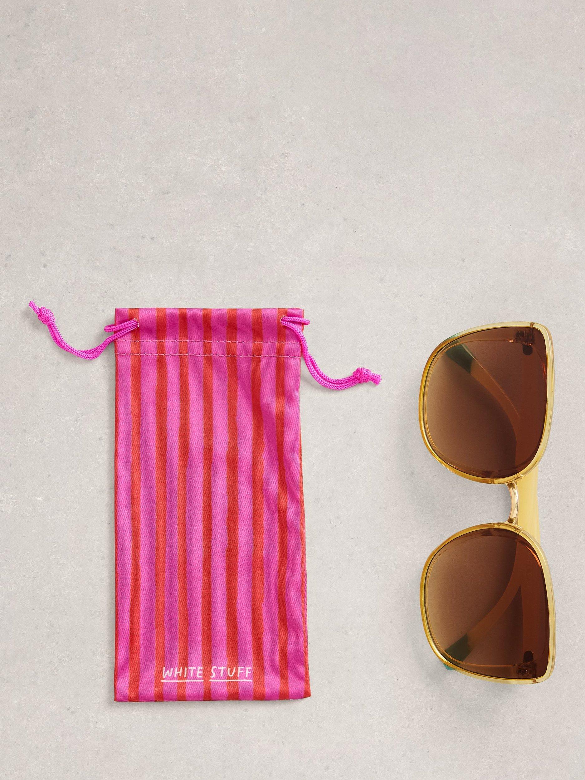 White Stuff oversized sunglasses yellow light butterfly frame (British brand)