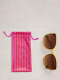White Stuff oversized sunglasses yellow light butterfly frame (British brand)