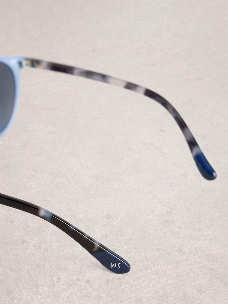 White Stuff mixed frame preppy sunglasses blue mid (British brand)