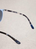 White Stuff mixed frame preppy sunglasses blue mid (British brand)