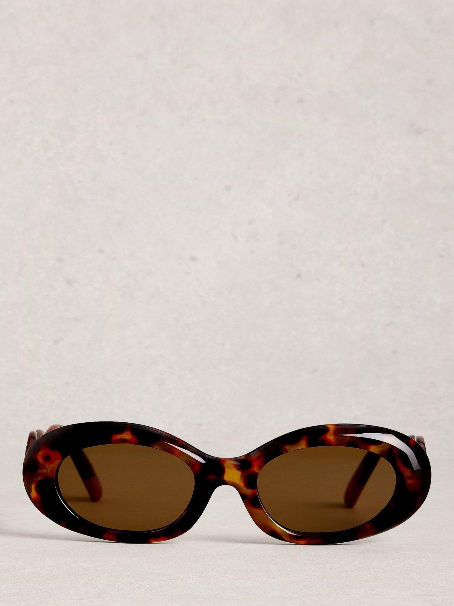 White Stuff slim oval sunglasses brown multi (British brand)
