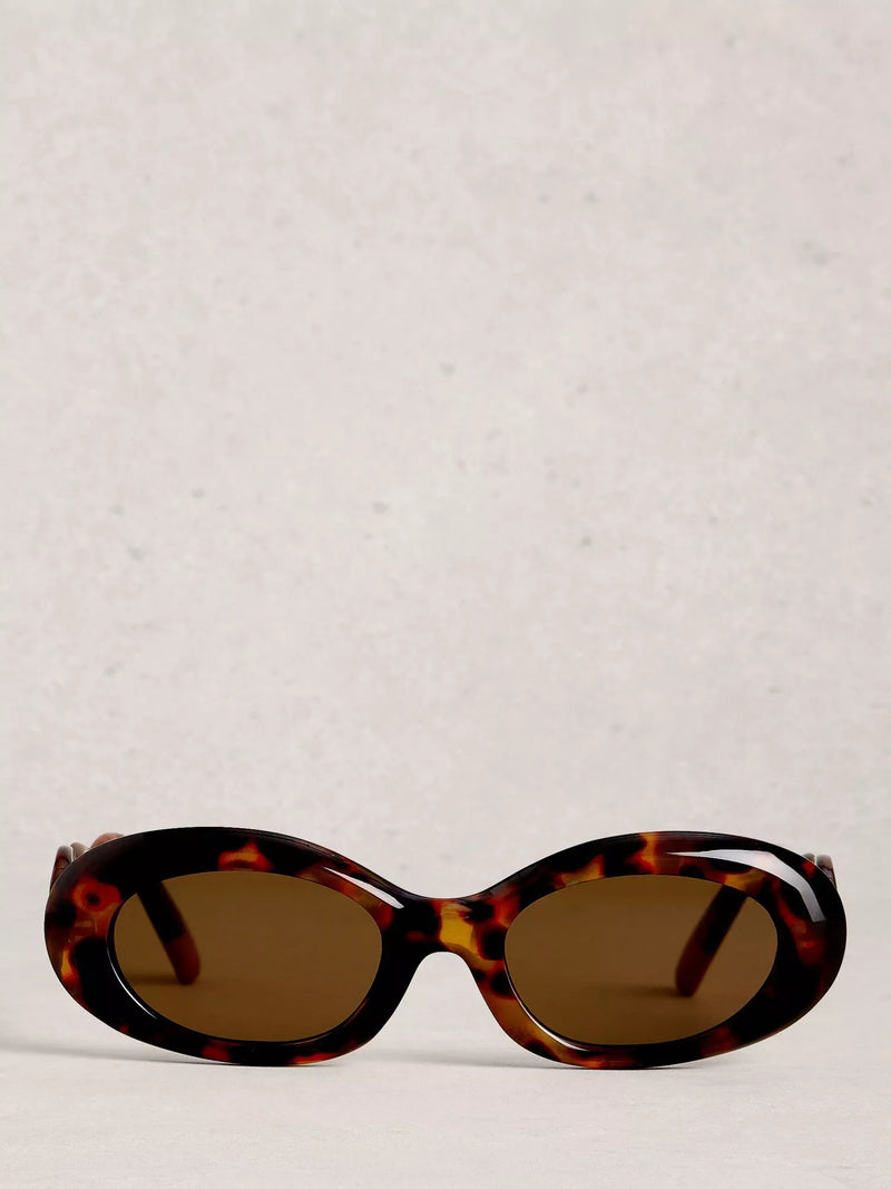 White Stuff slim oval sunglasses brown multi (British brand)