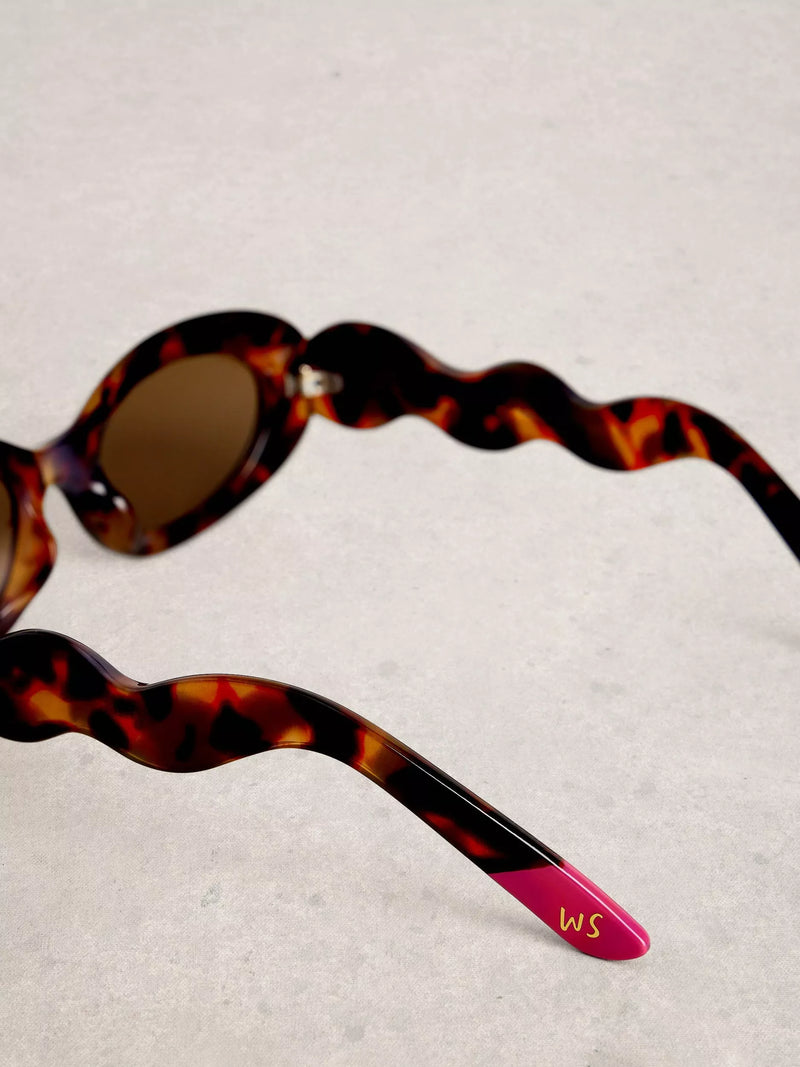 White Stuff slim oval sunglasses brown multi (British brand)