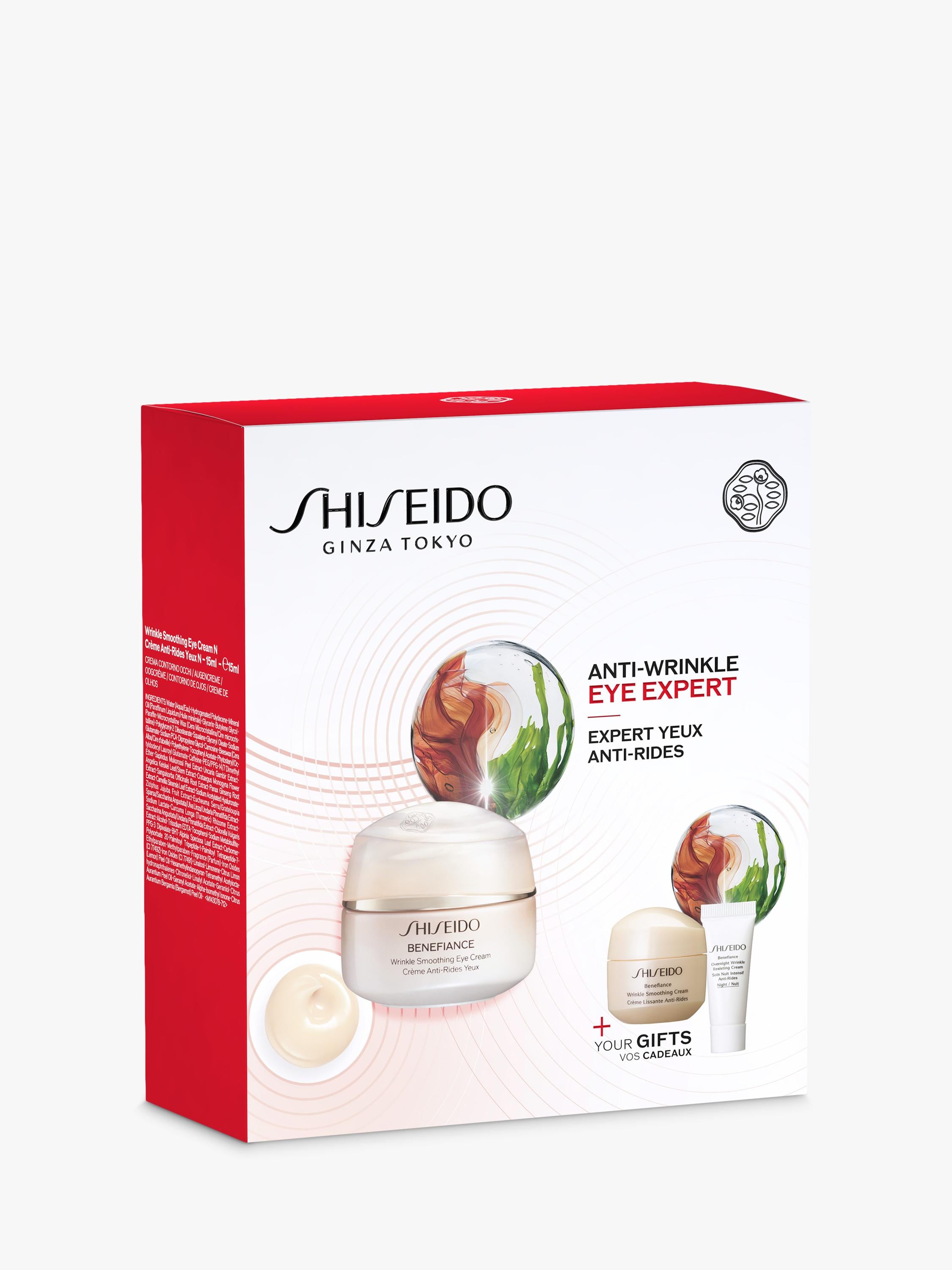 Shiseido Benefiance anti-wrinkle gift set with three creams, imported from the UK