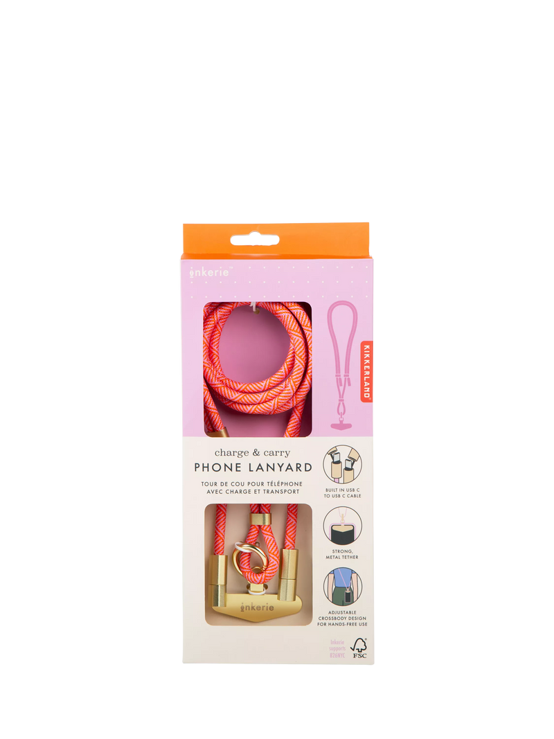 Kikkerland hands-free phone holder with charging cord 150cm - British product