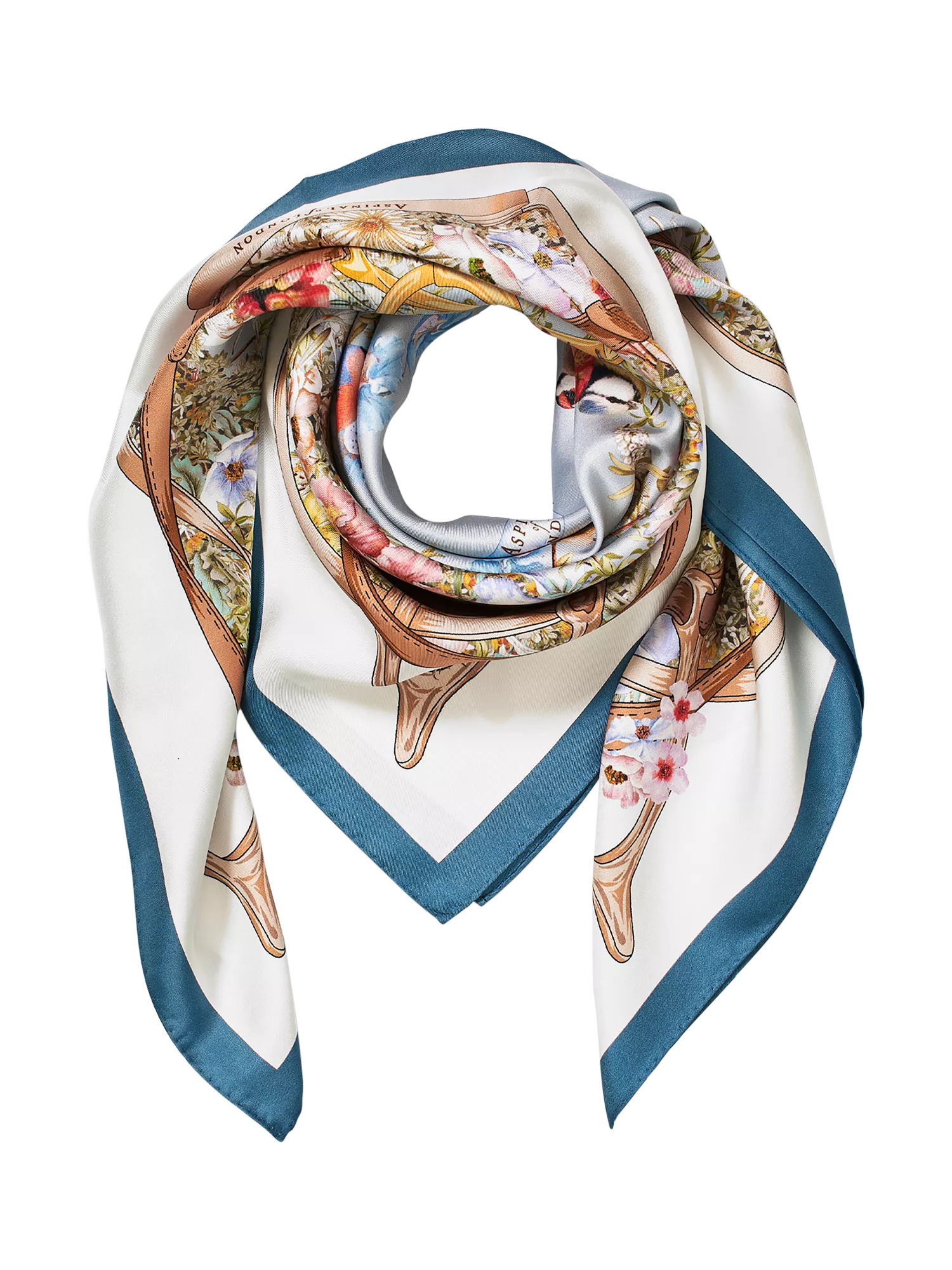 Aspinal of London silk square scarf skyblue, UK version