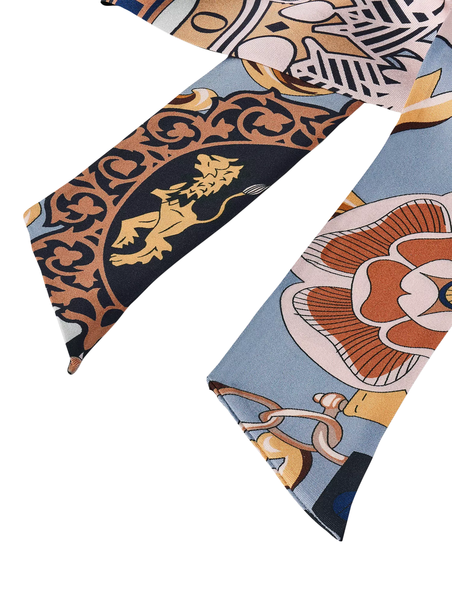 Aspinal of London skinny silk scarf neutral, imported from the UK