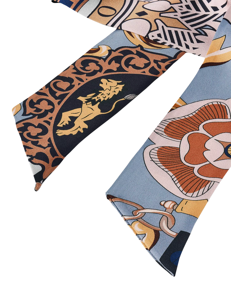 Aspinal of London skinny silk scarf neutral, imported from the UK