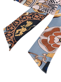 Aspinal of London skinny silk scarf neutral, imported from the UK
