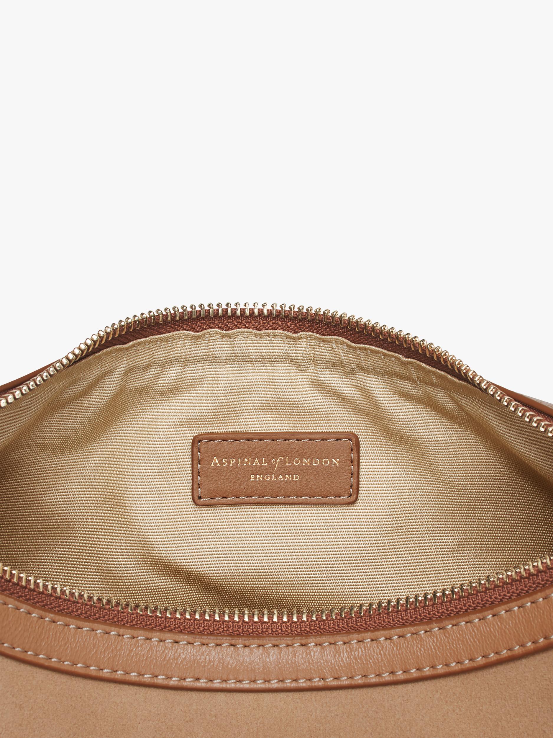 Aspinal of London Soho Suede small crescent bag, UK version