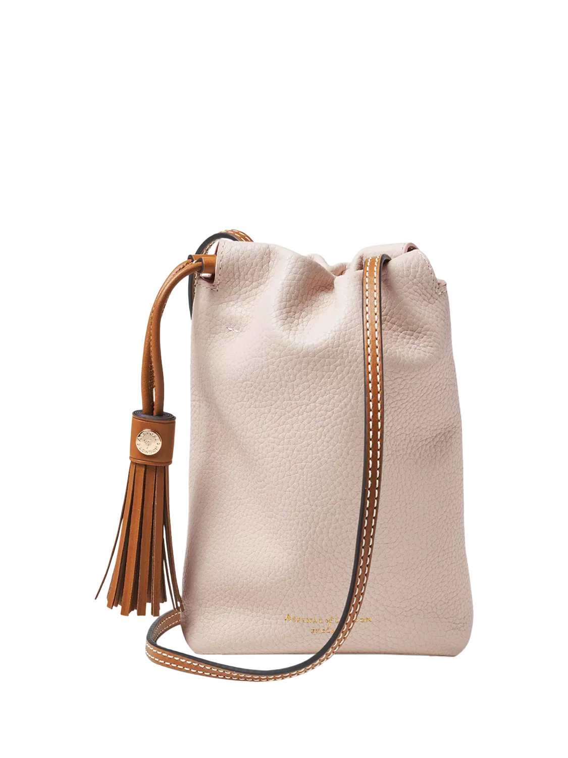 Aspinal of London Soho Leather Crossbody Pouch Bag Neutral - British product