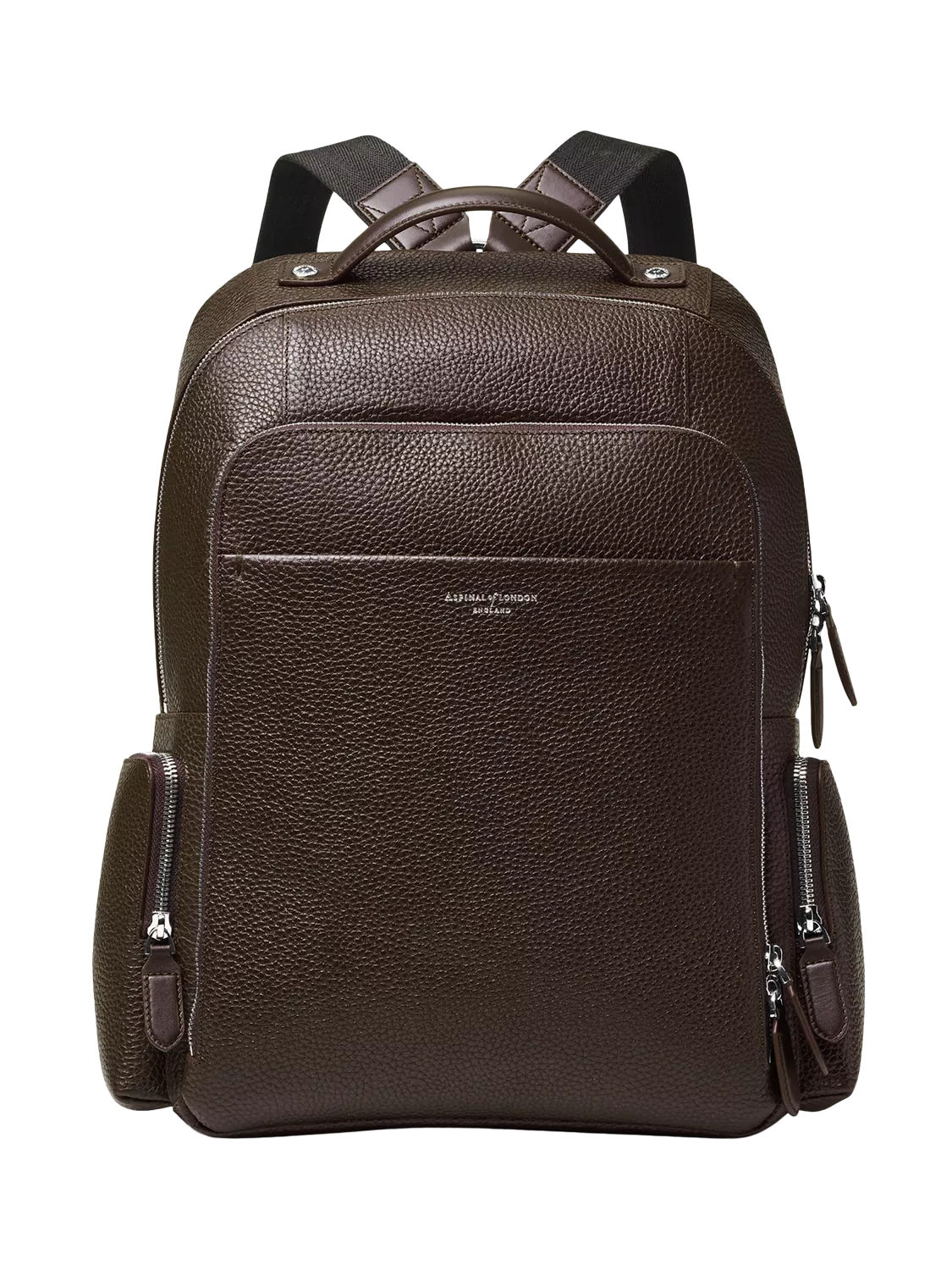 Rucksack Aspinal of London Reporter Zip aus genarbtem Leder
