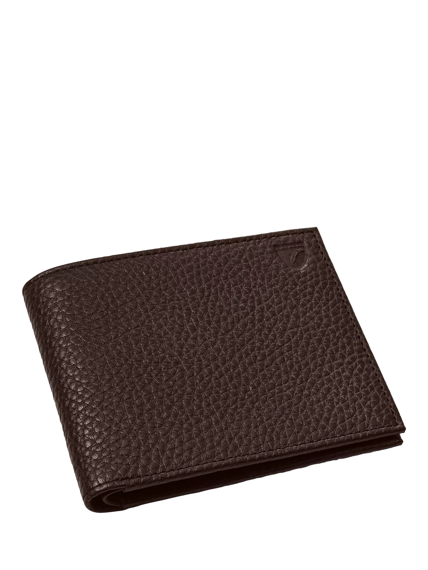 Aspinal of London pebbled leather billfold wallet chocolate, UK version