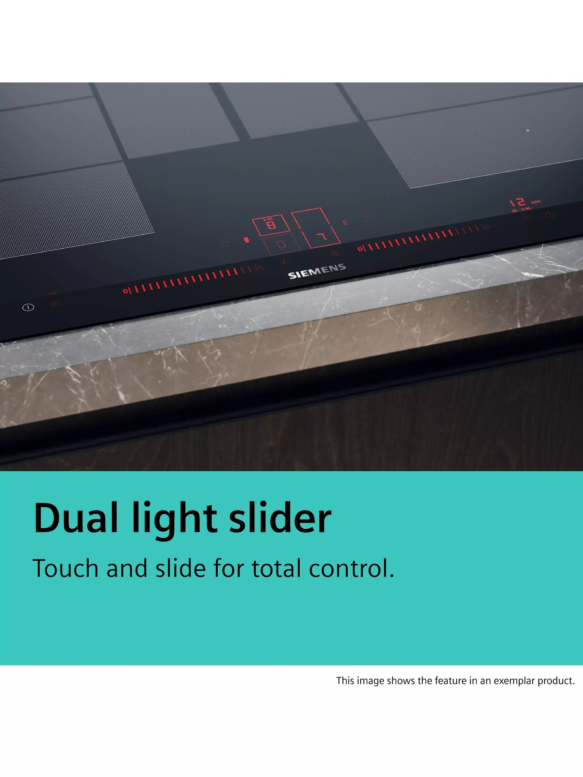 Siemens iQ700 flexInduction Plus black induction hob 80cm - British product