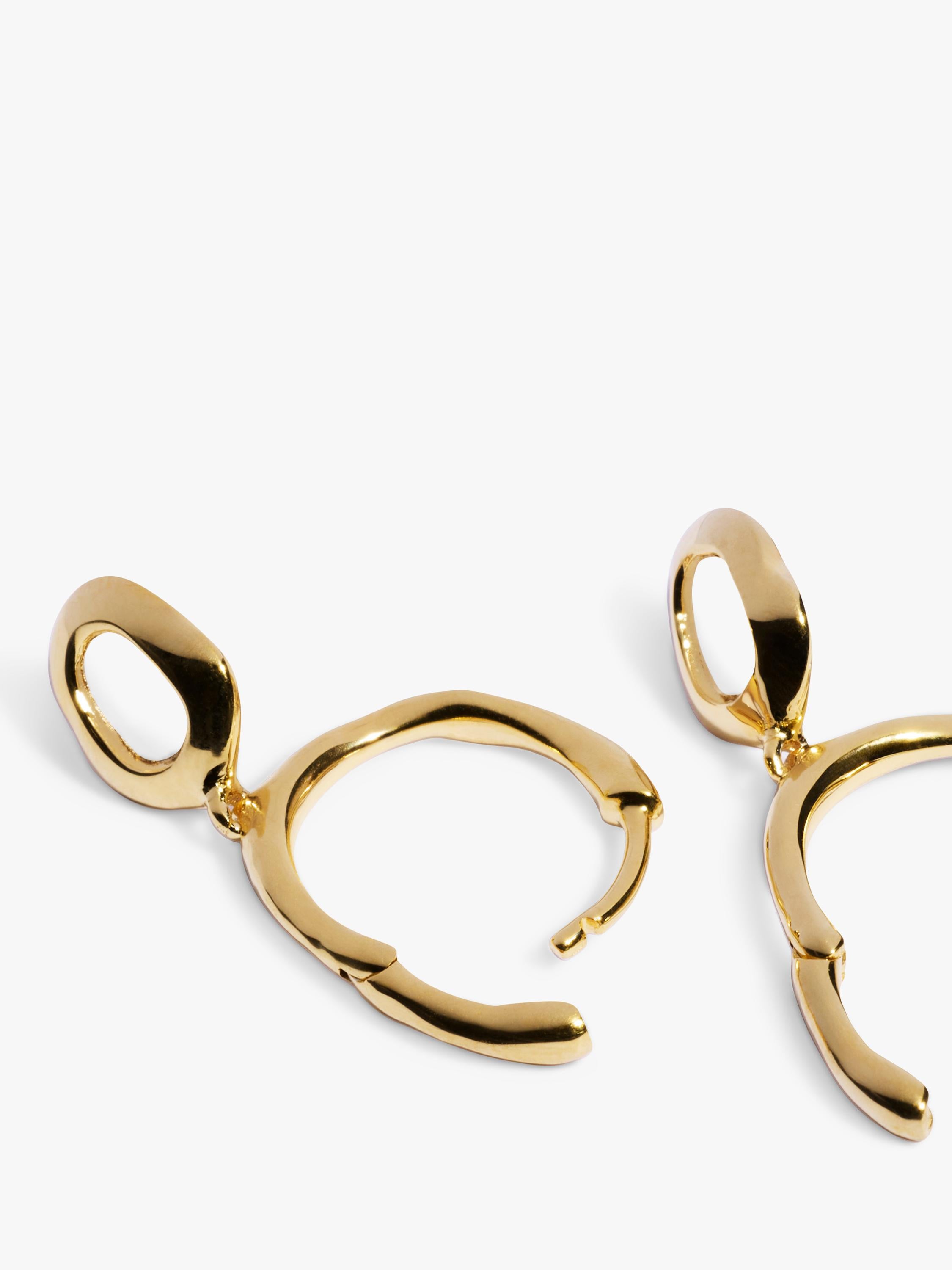 Monica Vinader gold vermeil moonstone hoop earrings, imported from the UK