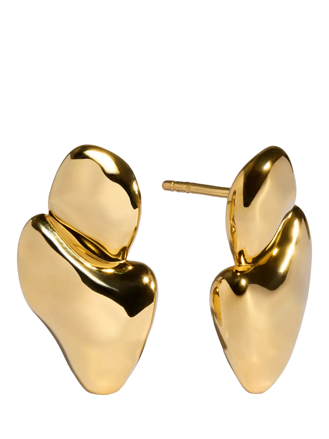 Monica Vinader gold curved stud earrings, UK version