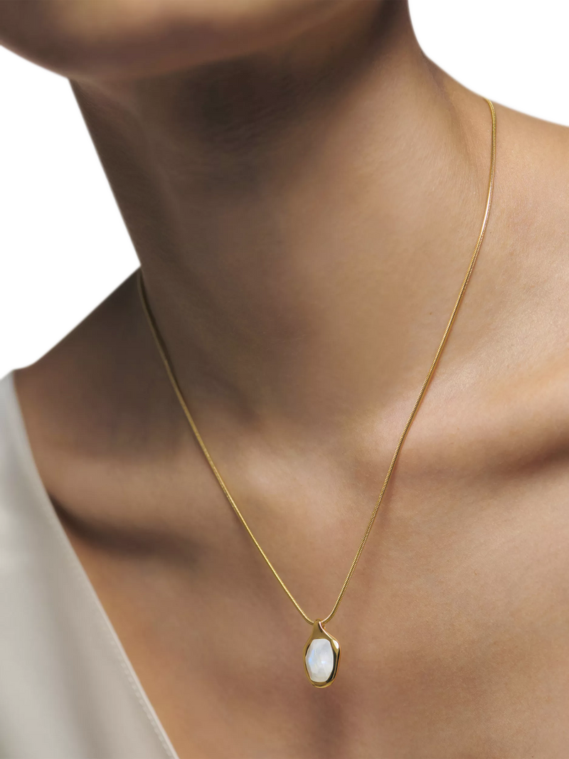 Monica Vinader moonstone necklace gold vermeil, UK version