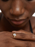 Monica Vinader moonstone gemstone gold ring - British product