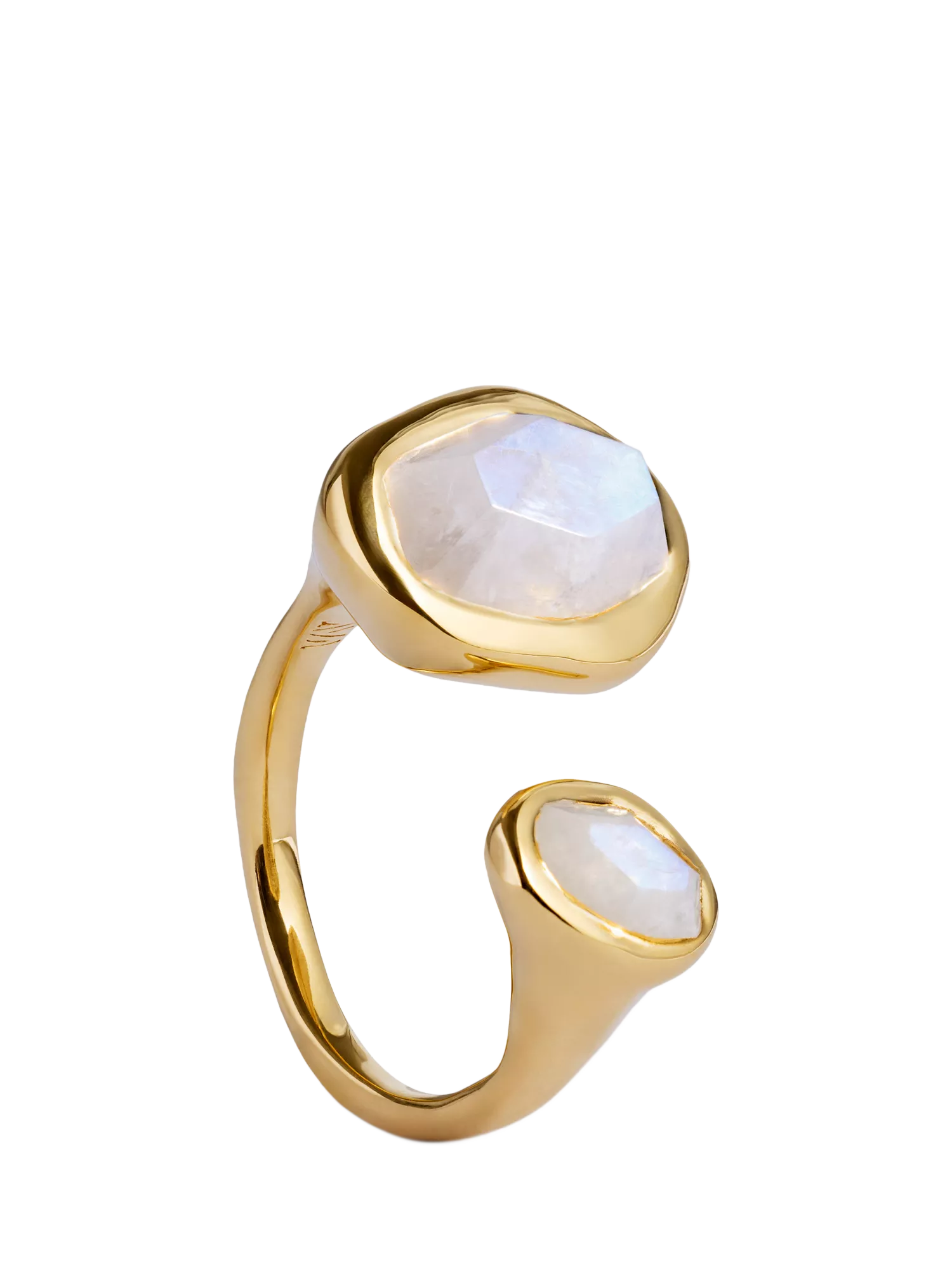 Monica Vinader Odyssey Moonstone Ring Gold Size S, imported from the UK