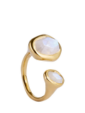 Monica Vinader Odyssey Moonstone Ring Gold Size S, imported from the UK