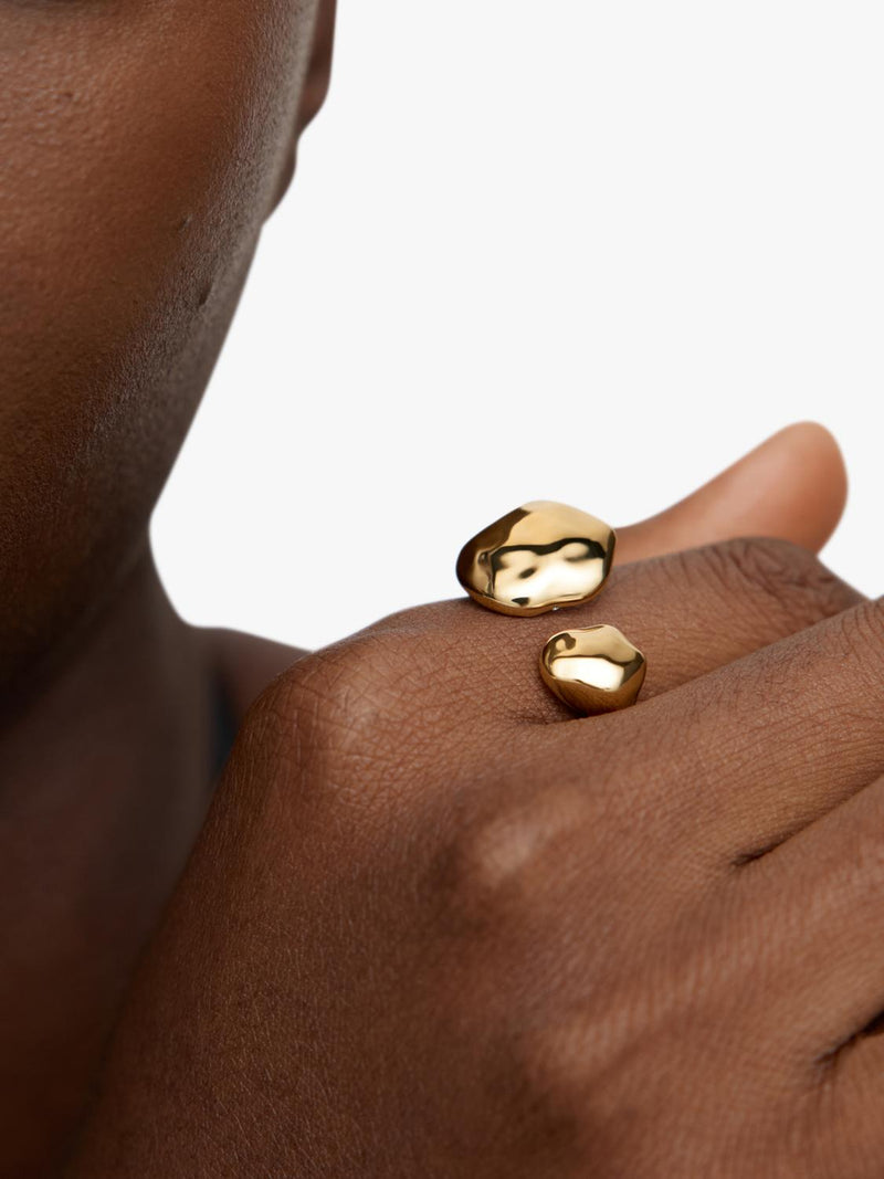 Monica Vinader Odyssey open ring gold vermeil moonstone - British product