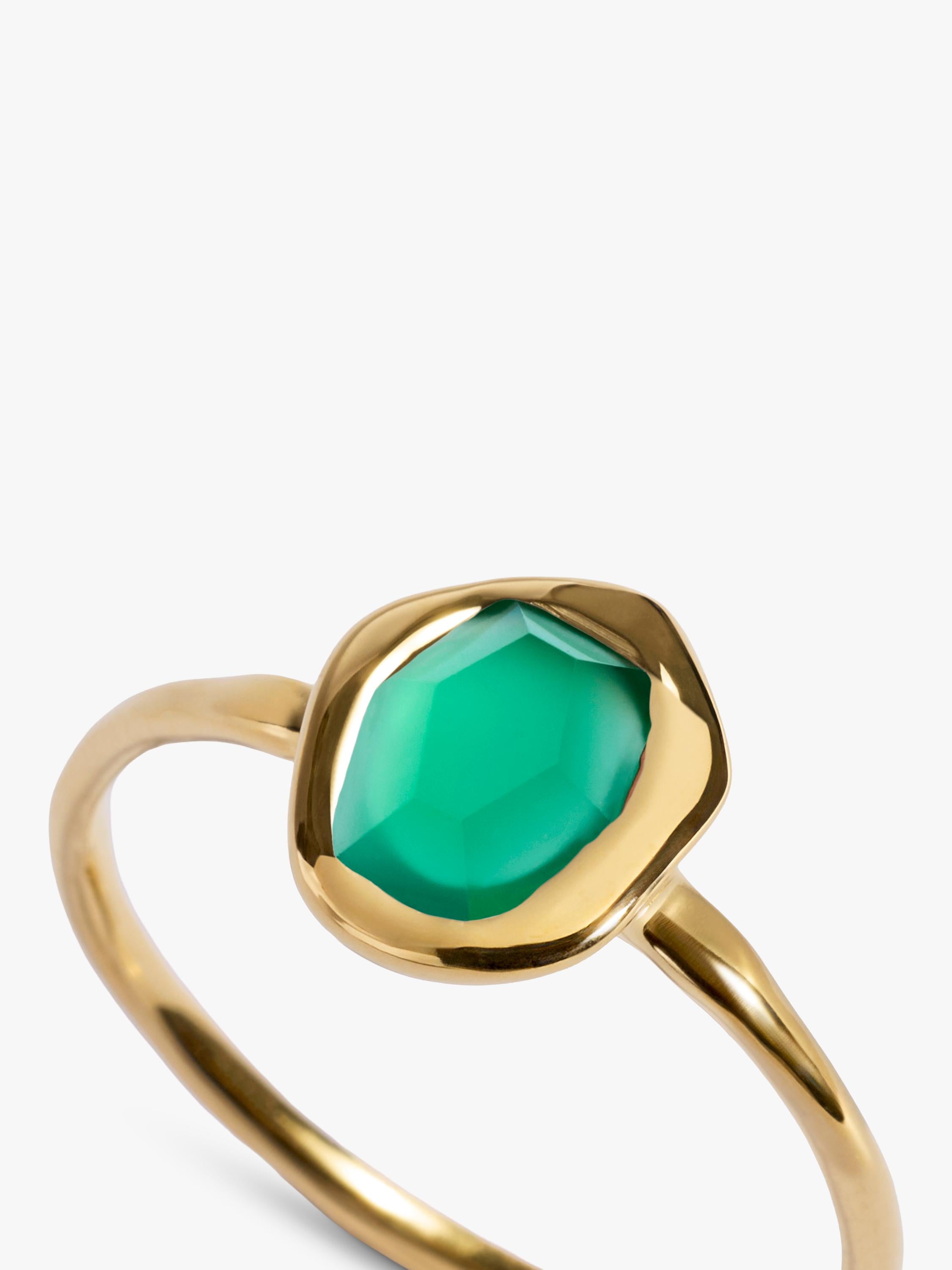 Monica Vinader stacking ring gold green onyx, UK version