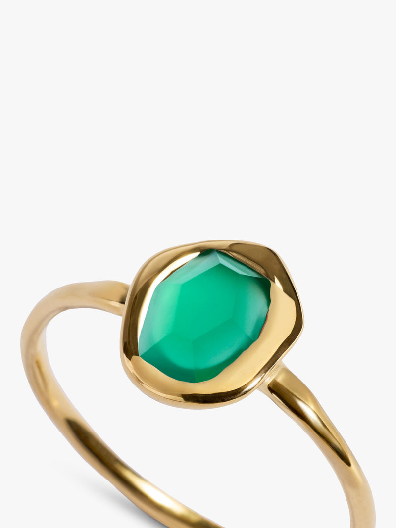 Monica Vinader stacking ring gold green onyx, UK version