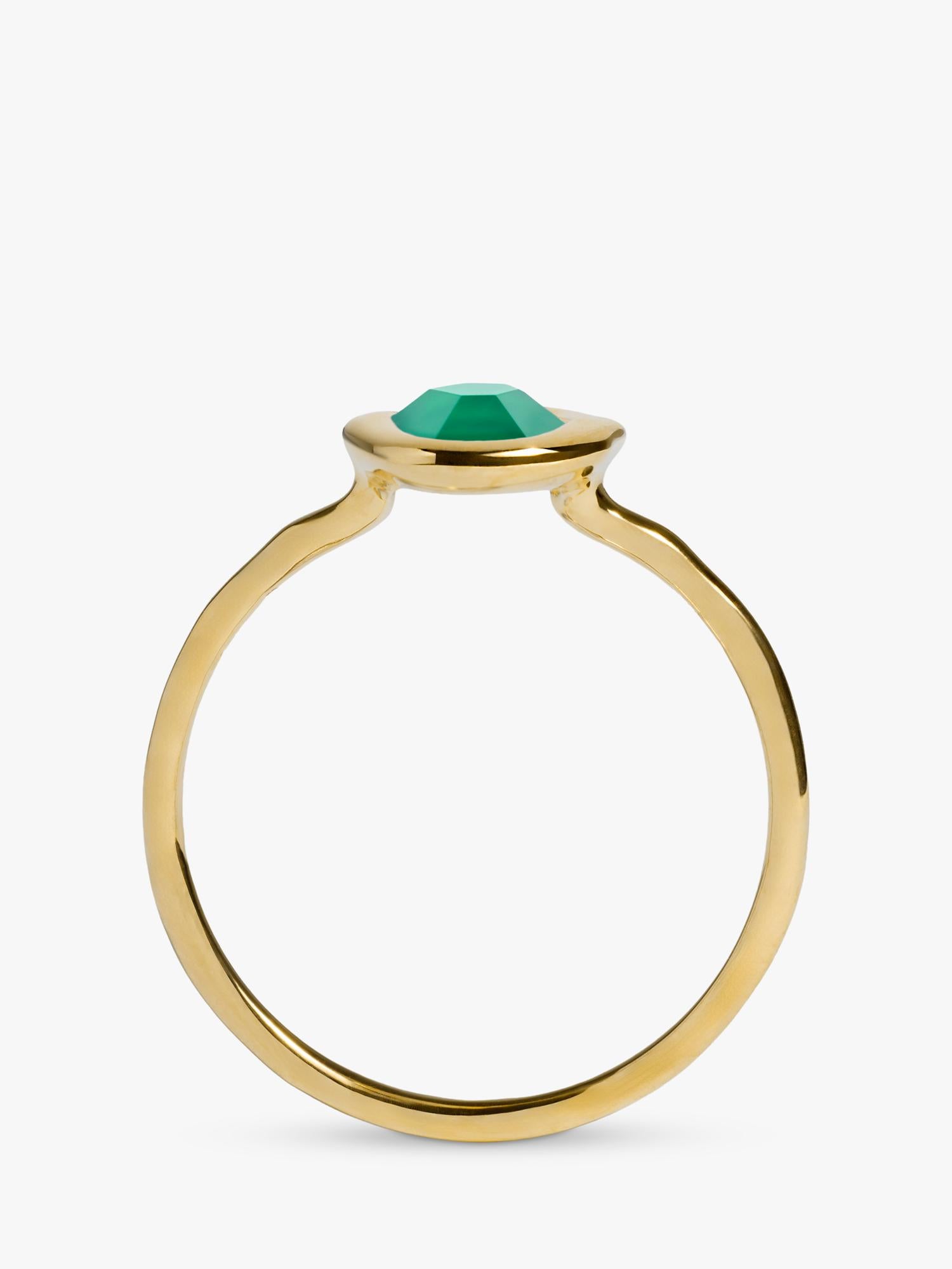 Monica Vinader stacking ring gold green onyx, UK version