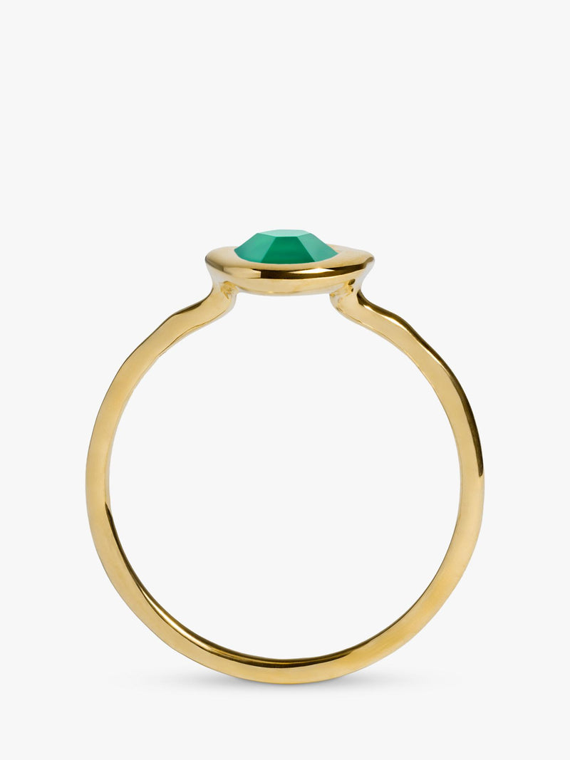 Monica Vinader stacking ring gold green onyx, UK version