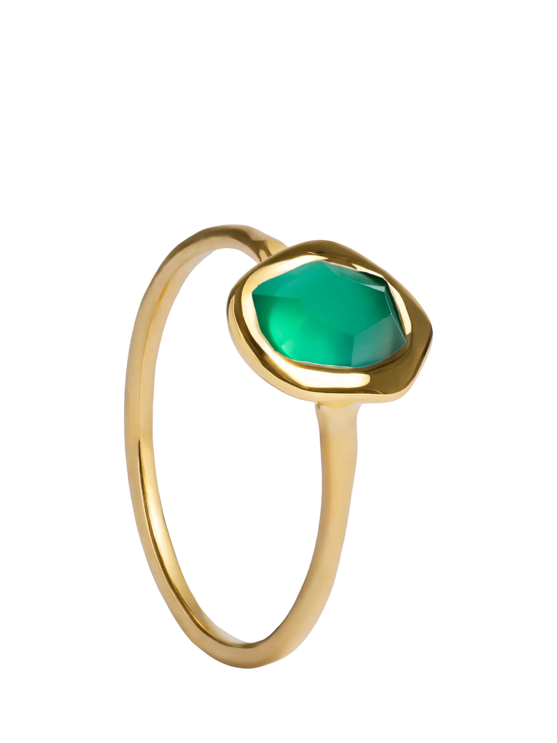 Monica Vinader Odyssey Onyx Stacking Ring, Gold/Green