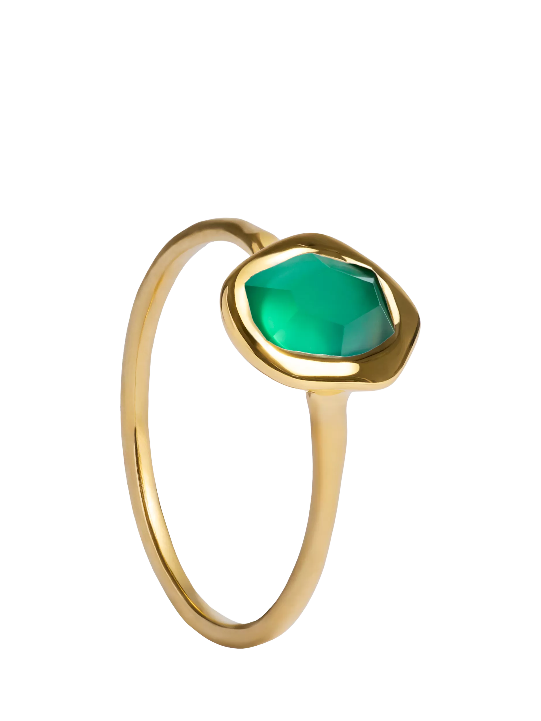 Monica Vinader Odyssey Onyx Stacking Ring, Gold/Green