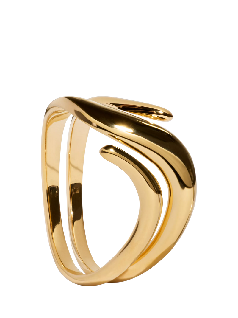 Monica Vinader Swirl Wrap Ring Gold