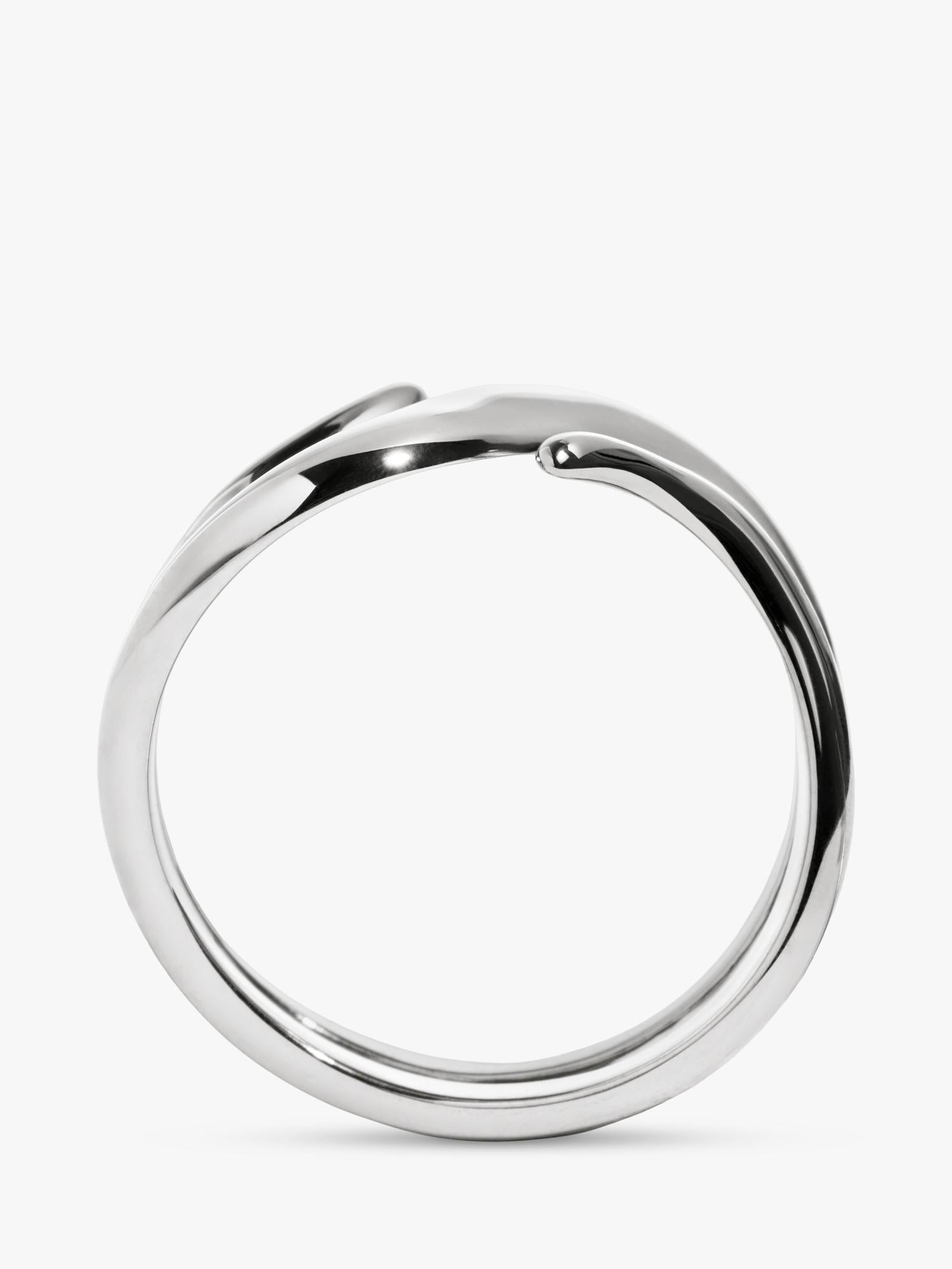 Monica Vinader sterling silver swirl wrap ring, imported from the UK