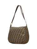 Fendi FF Zucca canvas shoulder bag brown, imported from the UK